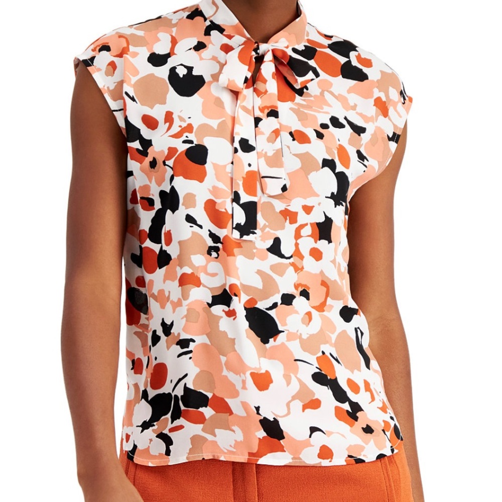 Bar lll Tie-Neck Blouse, Size XS